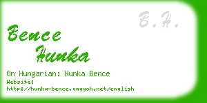 bence hunka business card